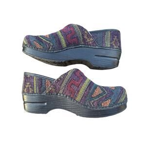 Dansko Womens Aztec Southwestern Clogs Tapestry Shoes 39 US 9 Made In Italy